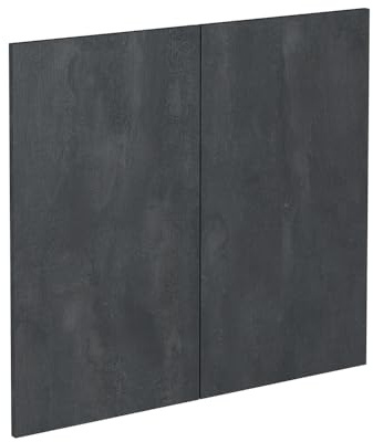 Vicco Küchenfront R-Line, Schwarz Beton, 79.2 x 71.3 cm | Möbelfront für den Spülenunterschrank, passend für R-Line Küchenschränke zur einfachen Montage