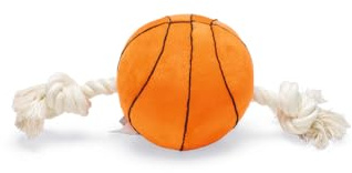 Beeztees Basketball mit Seil, Hundespielzeug, Plüsch, Orange, 27x13x13cm