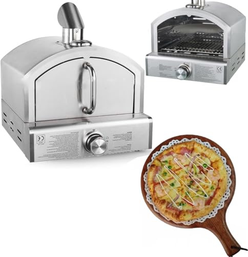Four à pizza portable à gaz sans fumée avec contrôle de la chaleur réglable, pierre à pizza pour barbecue extérieur et fumoir