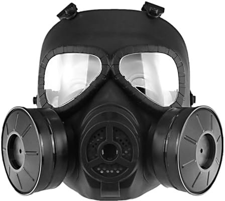 Taktische Gas-Gesichtsmaske M04, Anti-Nebel, mit doppeltem Ventilator, Schutzzubehör für Airsoft und Paintball, von haoYK, Schwarz