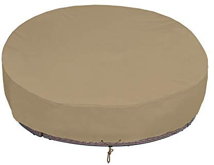SunPatio Abdeckung für Terrasse, rund, 228 cm, Überdachung für den Außenbereich, Tagesbett, Sofabezug mit wasserdichter versiegelter Naht, UV-beständig, Allwetterschutz, Taupe