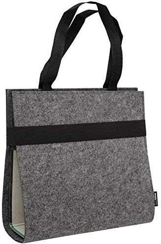 DuneDesign Filz Ordnertasche 31x34x9 cm Ordnerhülle Unitasche Ordnermappe Grau