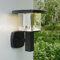 NBHANYUAN Lighting Aussenleuchte Außenlampe LED Wandleuchte Aussen für Balkon,SUS304 Edelstahl Garten Schwarz 3000K Warmweiß Licht 220-240V 1000LM 9W IP44