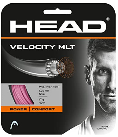 HEAD Unisex Adult Velocity MLT - Corda da tennis, 1,25 mm/17 g, colore: Rosa