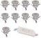 VBLED® 9er Set 1W Mini-Einbauspot leuchtet vorne & seitlich 3000K LED-Mini Kleine Deckenleuchte Einbaustrahler Einbauleuchte Deckenleuchte Einbauleuchte Einbaustrahler Inkl. LED Trafo 12V DC