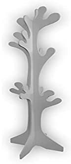 Appendiabiti da Terra con Struttura AD Albero Grigio in Legno 40x170cm con 10 POSTI