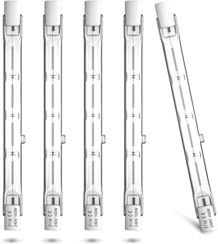 Bonlux 100W r7s halogen 118mm dimmar r7s warmweiss 2800K lineare halogenlampe 1500lm projektor AC220-240V für beleuchtung zu hause, arbeit, sicherheit, stehlampe, etc (5Pcs)