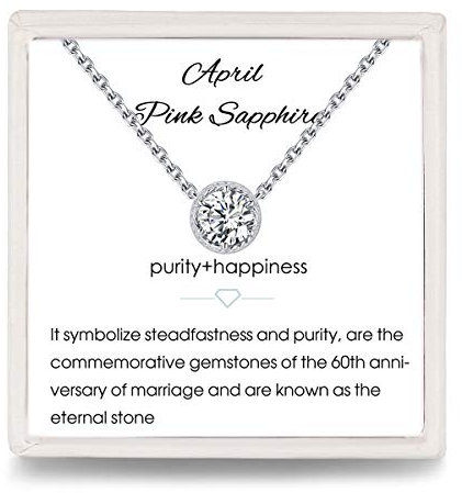 Presentski Moissanite Kette 12 Monate Geburtsstein Halskette April Edelstein Kette Damen