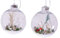 Spetebo LED Weihnachts Kugel 15 cm mit Schnee Dekoration - 2er Set - Fenster Deko Weihnachten beleuchtet