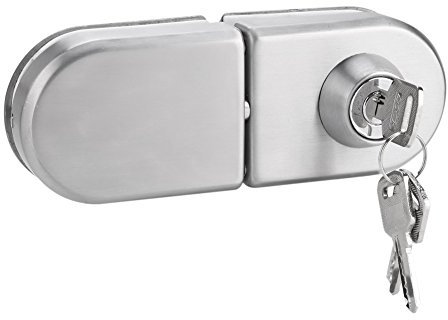 GOTOTOP Stainless Steel Glass Door Hinge, Anti-theft Security Lock with Keys 10~12mm for Bathroom Shower Glass Door Cupboard