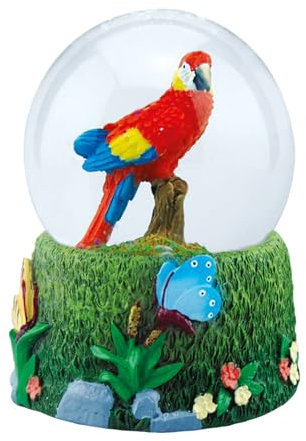 Water Globe - Papagei von Deluxebase. Papagei Schneekugel mit Harzfigur und geformter Basis. Tolle Wohndekoration, Ornamente und Geschenke.