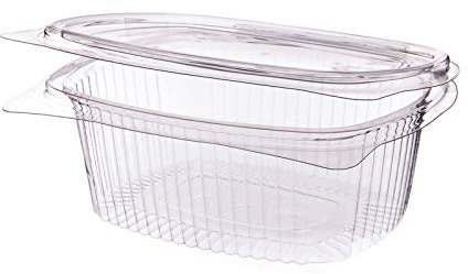 300 Stück Feinkostbecher transparent oval 1000 ml | 163 x 133 x 60 mm Einweggeschirr | Becher to Go | HUTNER