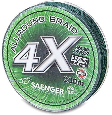 4 X Allround Braid 200m Ø 0,30mm / 28,8kg Deep Green geflochtene Schnur von Sänger