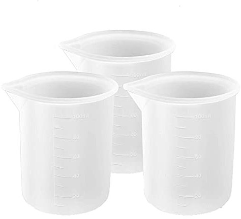 HXSZWJJ 3PCS 100ML Kitchen Measuring Cup With Clear Scales Silicone Resin Glue DIY Tool Measuring Tool (Color : White)
