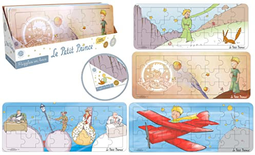 Les Zamibois 865008 PLANÈTE Bois-Panorama-Puzzle-Lernspiel-Der kleine Prinz-865008-21 Teile-Zufälliges Modell-Holz-Kinderspiel-Kinderpuzzle-45 cm x 18 cm-Ab 3 Jahren, bunt