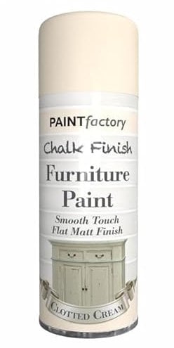 Classic Signature - 12 x Chalk Finish Clotted Cream Spray Paint 400ml - Aerosol Furniture Spray Paint Smooth Touch Matt FinishHome and Office