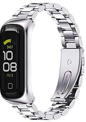 MIJOBS Galaxy Fit 2 Armband, Ersatzband für Galaxy Fit 2 Metallband Edelstahl Verstellbares Armband