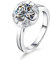 Musihy Zeigefinger Ring, Ring Frauen Zirkonring Blume Zirkonia Weiß Ringgröße 49 Pärchen Geschenke