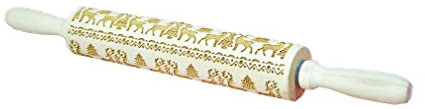 maitre chef ROULPA028 Rouleau Pâtisserie Bois Motif Noel
