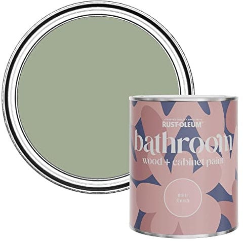 Rust-Oleum Green Bramwell Moisture Resistant Bathroom Wood and Cabinet Paint in Matt Finish - BRAMWELL 750ML
