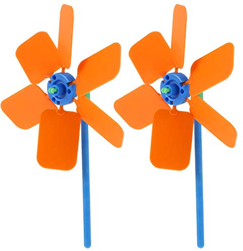 NUOBESTY 2 Piezas Equipo De Enseñanza De La Escuela Primaria Ensamblar Material De Molino De Viento Molinillo De Viento Bricolaje Viento Molinetes Juguetes Niño Mini El Plastico Decorar