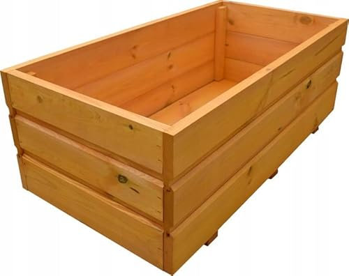 FKL DESIGN Home Deco Jardinière en Bois pour Pots de Fleurs, Jardin, terrasse, prête à Monter, 80 cm x 40 cm x 30 cm, D28 (écrou)