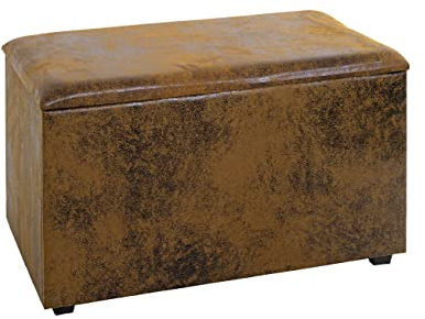 HAKU Möbel Sitztruhe braun, vintage, MDF, Textilgewebe - Maße: B 65 cm x H 42 cm x T 40 cm, Style: Modern