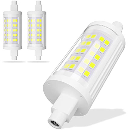 BVCL LED R7s 78mm Bombilla, Bombillas lineales no Regulables, 10W 1000lm, Equivalente a una lámpara halógena de 100W, para luz de inundación, luz de Seguridad (Color : Cool White, Size : 2pcs)