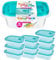HOMESHOPA Plastic Food Storage Containers with Vented Lids, 10 Pack Leak Proof BPA Free Stackable, Microwave Freezer Dishwasher Safe, Reusable Airtight Meal Prep Lunch Boxes, 750Ml/25 Oz