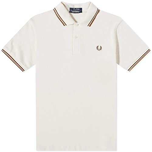 Fred Perry Reissues Original UK Twin Tipped Poloshirt Ecru Dark Caramel Dark Caramel (44), weiß, 44