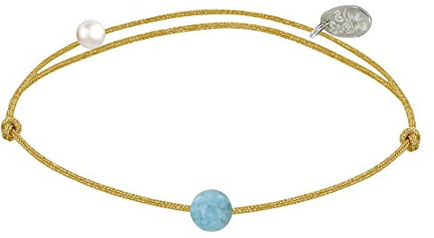 LES POULETTES BIJOUX - Armband Link Kleine Perle der Larimar - Gold