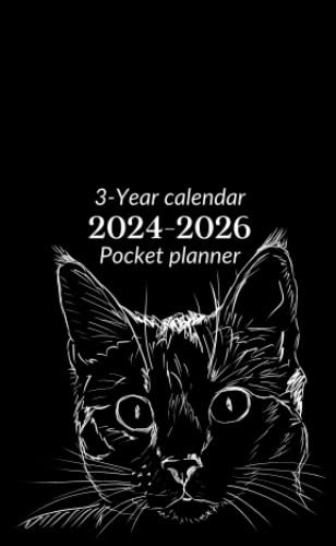 2024-2026 Pocket Calendar: Black Cat Cover|36 Months Agenda Planner (January 2024 through December2026)| With To Do List Organizer, Password log, Contact list and Notes.