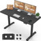 Flamaker Höhenverstellbarer Schreibtisch Ganze Tischplatte 140 x 60 cm Schreibtisch Höhenverstellbar Elektrisch mit Memory-Steuerung un Sitzende Erinnerung und USB-Aufladung (Schwarz)