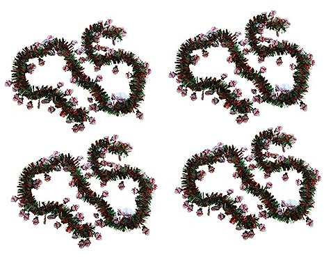 Abaodam 4 Stück Latte-Art Streifen Girlande Zeremonieband, Seidenband, Partyband Weihnachtsgirlande Feiern Christbaumschmuck Zum Aufhängen Farbiges Band Ältere Weste Plastik Metall