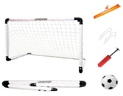 LZHDZQD Fußballtor, Mini Fussballtor 115x80cm Fussballtore für Garten Kinder -Outdoor und Indoor Fußballtore Set für Kind mit Klappbar Tor und Fussball, Fussballtore für Garten Kinder 4-11 Jahre
