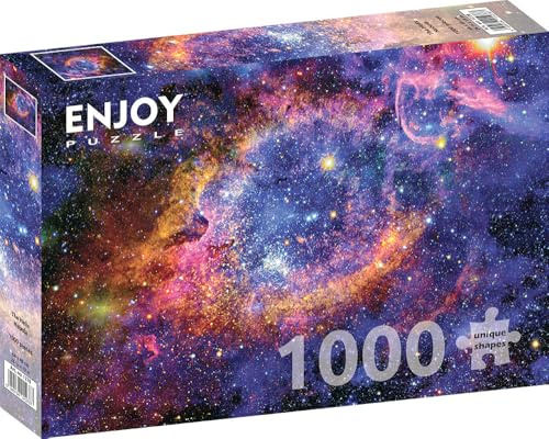 1000 Pieces Jigsaw Puzzle for Adults – Matte Finish, Soft Touch, Sturdy and Unique Pieces, Tight Fit, Vivid Colors, Missing Pieces Service – Space Galaxy View of Helix Nebula – by ENJOY Puzzle
