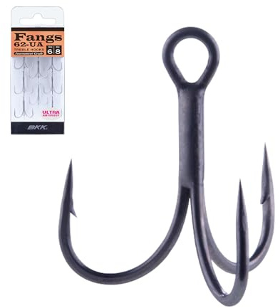 BKK 2 Stück Salzwasser Ultra Rost Beschichtung Needle Point O'Shaughnessy Bend Drillingshaken FANGS-62