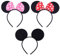CORTNEY 3 Pcs Mickey Minnie Bandeaux, Oreilles de Minnie Mouse, Adultes et Enfants Utilisé Pour la Mascarade, Fête D'anniversaire, Soirée, Club de Dessin Animé