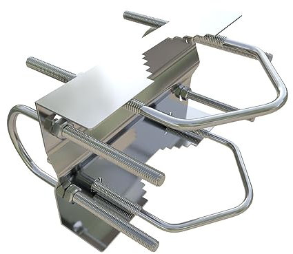 Heavy‑Duty Stainless Steel Cross‑Over Antenna Mount | GRA‑GRM‑CPC Kit for Railing, Pole & Mast – Secure MINO/Yagi TV, Weather Station, Security Camera Installations