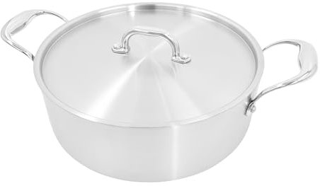 Chabrias Ltd Stainless Steel Saute Pan & Lid Chef Pan Cooking Pan Tri-Ply Compatible with All Heat Sources Inc Induction British Made (26cm Saute Pan & Lid)