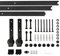 244cm Quincaillerie de Porte Coulissante Kit Ensemble de Rails pour Porte de Grange Simple,Ensemble de poulies de rail de suspension de porte de grange (ordinaire à trois sections)