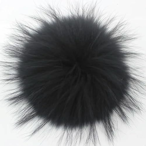 XIUPO 15 cm runde, Flauschige Echtfell-Pompons für Handtaschen, Schlüsselanhänger und gestrickte Beanie-Mützen. Pompon-Pom