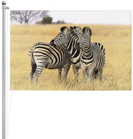 Doppelseitige Flagge mit afrikanischen Tieren, 6 x 0,9 m, mit Ösen, lebendige Farben, lustige Flaggen sind ideal für die Dekoration im Freien und können drinnen und draußen aufgehängt werden