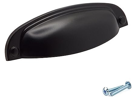 M4TEC Black Kitchen Cabinet Handles - 10 Pack VD8 Series, 96mm x 107mm Zinc Alloy, Black Finish