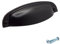 M4TEC Black Kitchen Cabinet Handles - 10 Pack VD8 Series, 96mm x 107mm Zinc Alloy, Black Finish