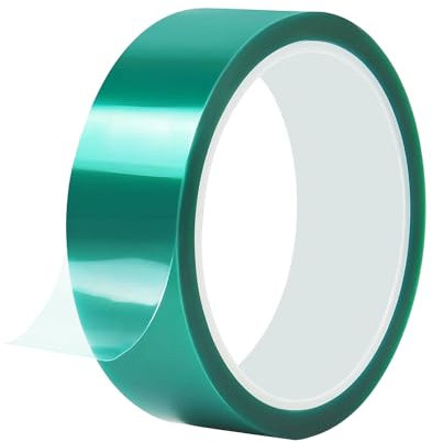 Ctyjia 1 Rouleaux Ruban Adhésif Haute Température, 15mm x 33m Ruban Adhésif, Ruban Résistant à la Chaleur, pour Masquage, le Soudage, Vert