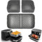 Silicone Air Fryer Liners for Ninja Flexi Drawer Air Fryer, AF500UK Accessories Reusable Air Fryer Accessories Large Air Fryer Inserts, 1X10.4L and 2x5.2L (3 Packs-Grey)