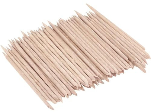 Nail Orange Sticks, Orange Wooden Sticks, for Double-End Multi Functional Cuticle Pusher Remover Nail Cleaning (100pcs)