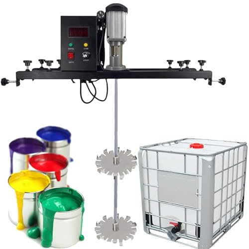 Pneumatic Paint Mixer Portable Concrete Mixer, Paint And Mortar Mixer, Tank Barrel Paint Mixer, 980W Paint Stirring Machine, 0-1000Rpm, Stainless Steel Blade, For Ink Dissolver Agitator,Packagec