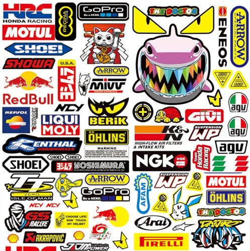 3 Bilder Motorrad Aufkleber, Sponsoren Sticker, Wetterfeste Vinyl Aufkleber, Geeignet für Motorräder, Autos, Rennwagen, Helme usw